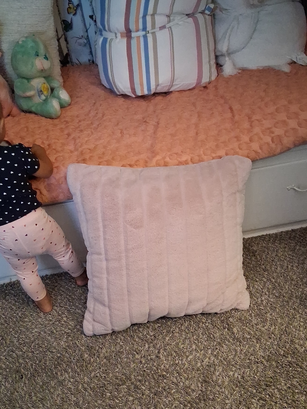 Plush Pink Decorative Floor Pillow - Soft Accent Cushion